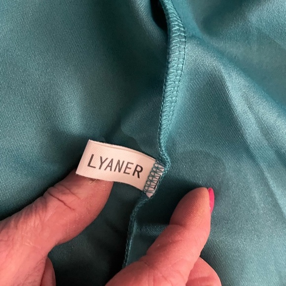 NWOT- asymmetrical spaghetti strapped
 TEAL COLOR ⭐️ long dress - Picture 9 of 12